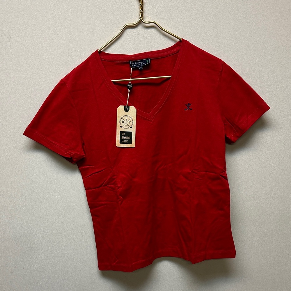 Raymond Red V-Neck Short Sleeve Tee